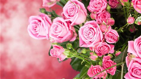 Desktop Wallpaper Pink Roses Bouquet Flowers Beautiful Flowers Hd