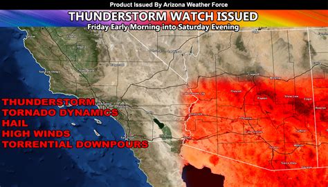 Thunderstorm Watch Issued For The Central And Southern Half Of Arizona