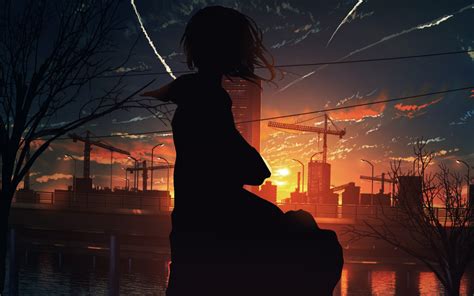 1440x900 Resolution 4k Lost In Sunset Hd Anime Girl 1440x900 Wallpaper
