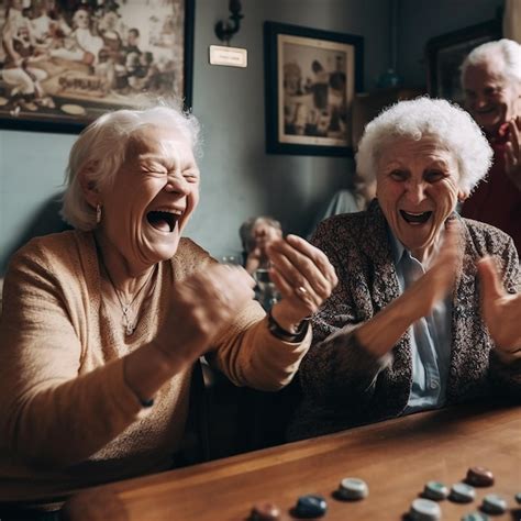 Premium Ai Image Happy Senior Women Board Game Excited Celebration