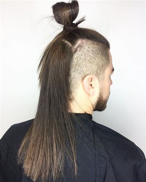 Half Bun With Undercut 35 Attractive Samurai Hairstyles For Men Long Hair Styles Men Hair