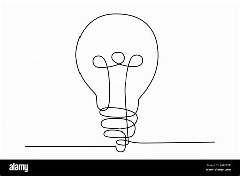 Continuous One Line Art Drawing Of Idea Light Bulb Concept Of Idea