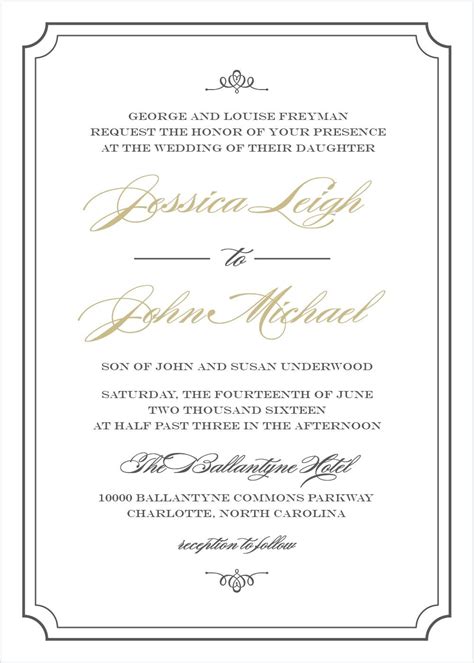 Elegant Script Wedding Invitations Wedding Wording