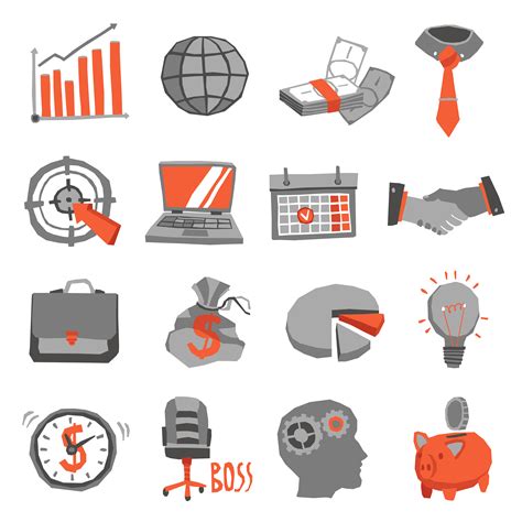 Business Icons Set 459132 Vector Art At Vecteezy