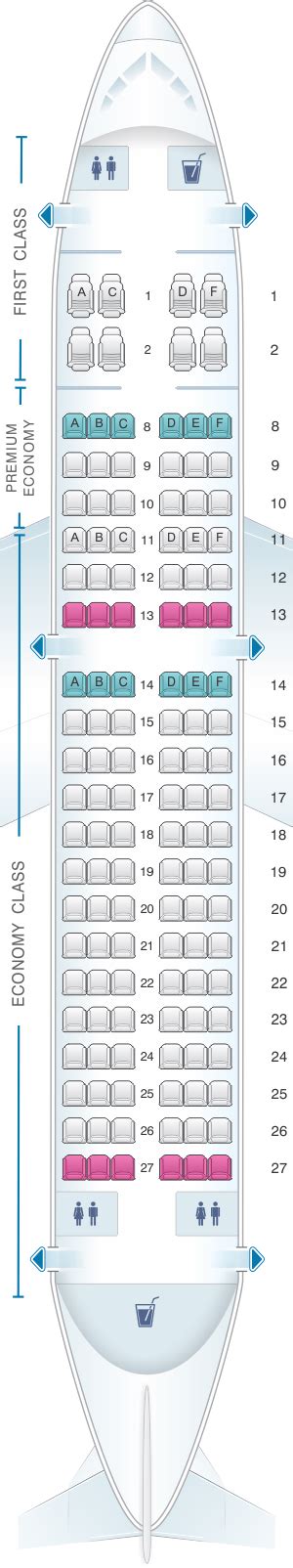 Plan De Cabine American Airlines Airbus A319 128pax Seatmaestrofr
