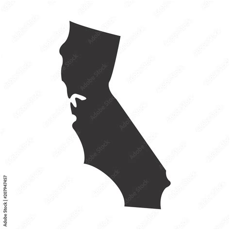 California State Map Of Us America Vector Simple Black Maps Eps 08