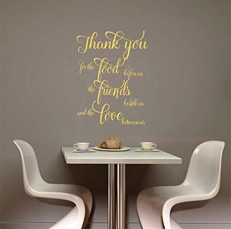 Thank You For Food Friends Love Vinyl Wall Decals Home Décor Quote
