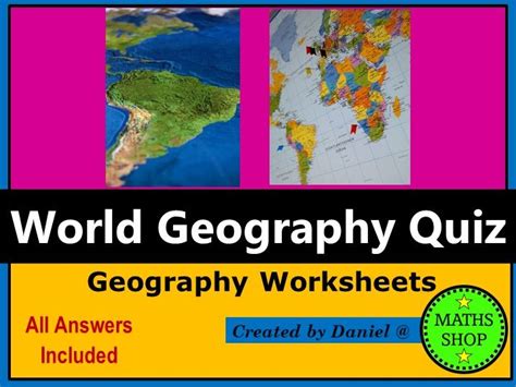 World Geography Quiz Teaching Resources