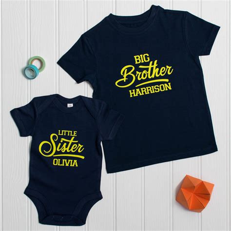 Personalised Sibling Set Retro Brother Sister Set By Lovetree Design