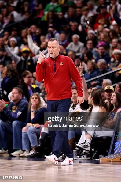 Head Coach Michael Malone Of The Denver Nuggets Coaches Against The