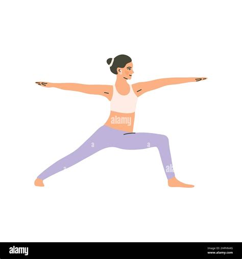 Yoga Warrior Pose Hand Drawn Illustration Stock Vector Image And Art Alamy