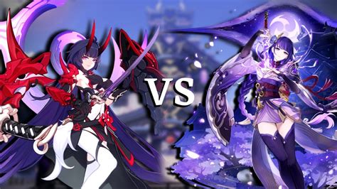 Raiden Mei Honkai Impact Vs Raiden Shogun Genshin Impact Youtube