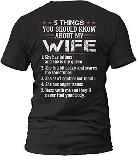 Mens Classic T Shirt 5 Things You Should Know About My Wife Crew