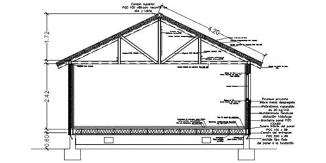 Roof Shade Structure 2d View Cad Structural Blocks Dwg File Cadbull