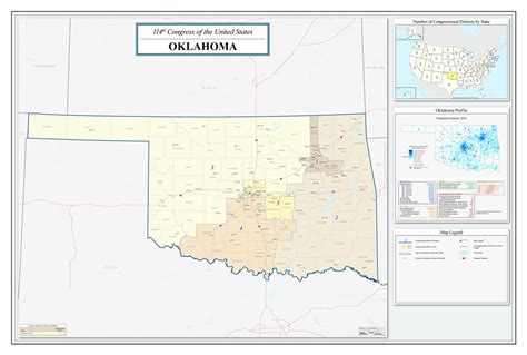 Oklahoma Congressional District Map 114th Congress 20 Inch By 30