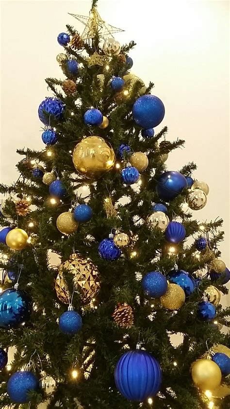 Blue And Gold Christmas Tree Black Christmas Tree Decorations Holiday