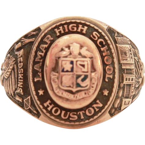 10k Lamar High School Houston Texas 10k Gold 1954 Class Ring Womans