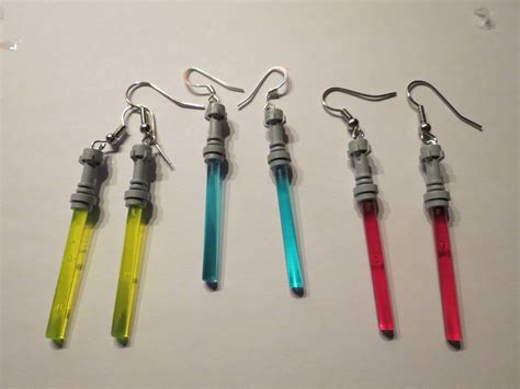 Geek Craft Diy Lightsaber Earrings And Giveaway Lego Jewelry Geeky
