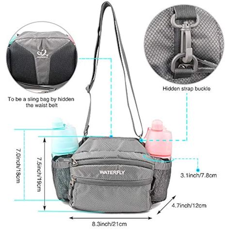 Waterfly Fanny Pack With Water Bottle Holder Hiking Waist Packs For
