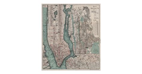 Vintage Map Of New York City 1897 Poster Zazzle