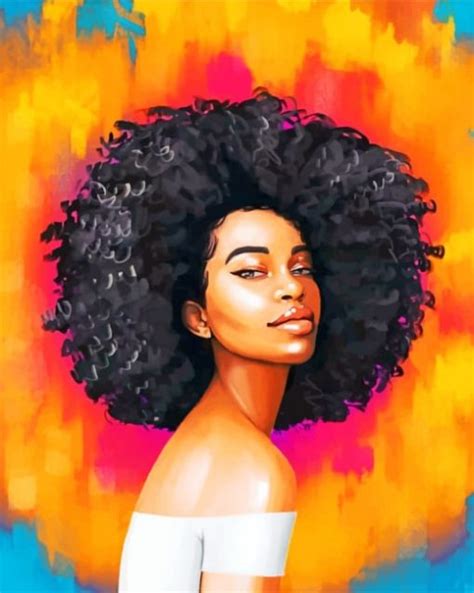 African Afro Girl Women Paint By Numbers Canvas Paint By Numbers
