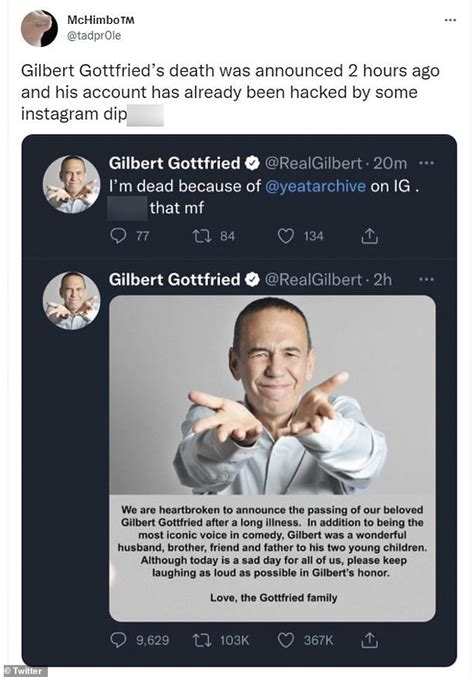 Gilbert Gottfrieds Verified Twitter Account Is Hacked And Briefly Deleted After Comedians