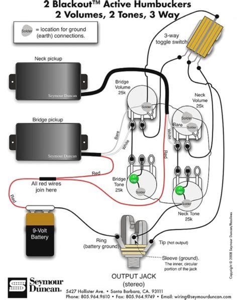 The volume and tone controls are variable resistors also known as potentiometers or pots for short. 1 Volume 1 Tone 2 Humbucking Emg Active Wirin - Car Wiring Diagram
