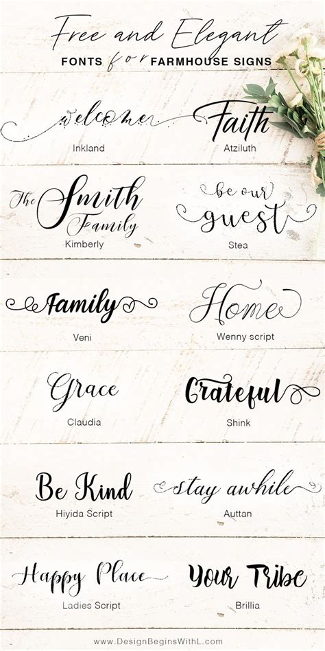 Free And Elegant Fonts For Farmhouse Signs Artofit