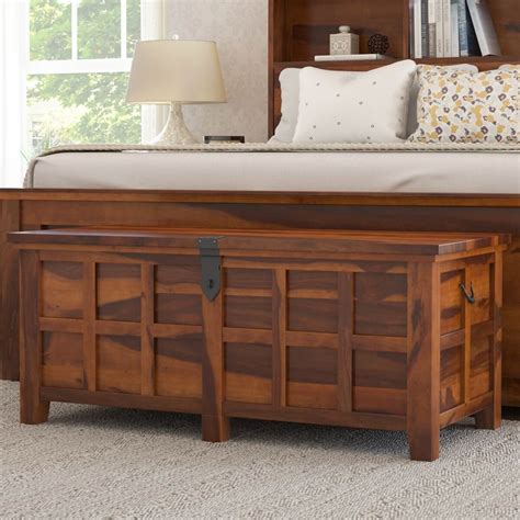Mission Modern Solid Wood Standing Bedroom Trunk Chest