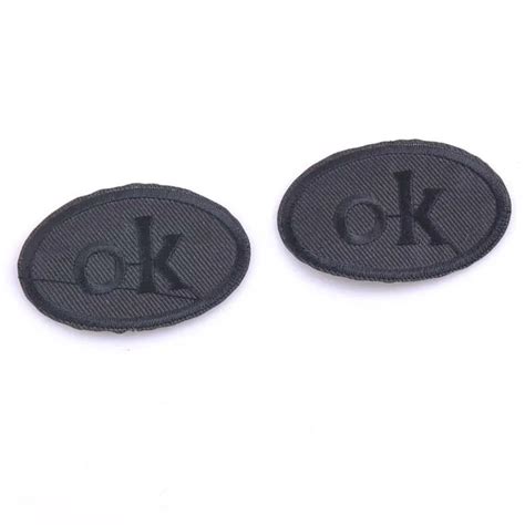 5pcs Iron On Patch Diy Black Ok Embroidered Patches For Clothing Fabric