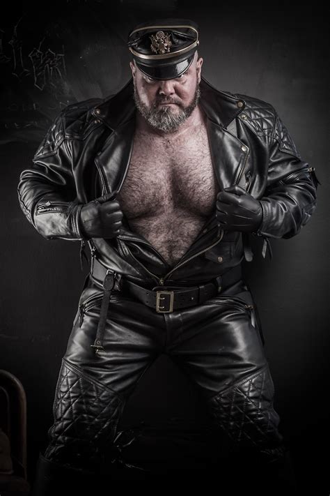 daddybear leather fashion men leather men bear leather