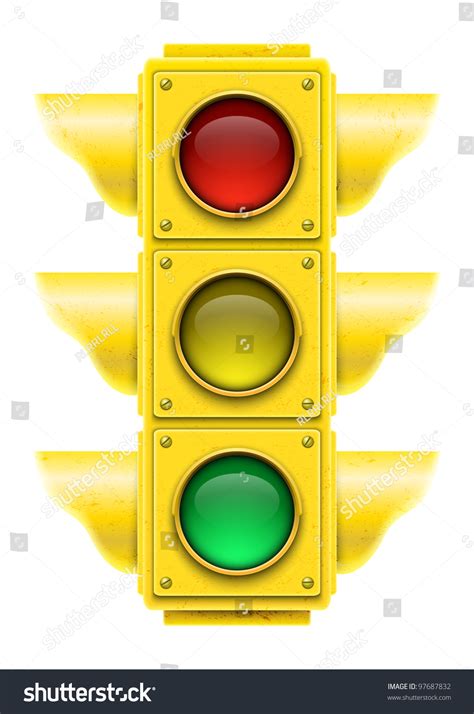 Realistic Traffic Light Vector Illustration Stock Vector Royalty Free