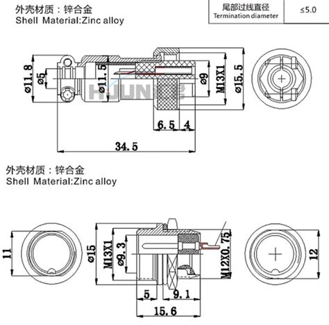 Gx12 4p Connector 4 Pin Male Female Opencircuit