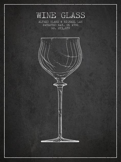 Wine Glass Patent From 1986 Charcoal Digital Art By Aged Pixel Fine Art America