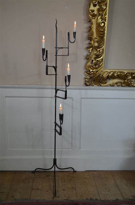 Antiques Atlas 20thc Blacksmith Made Wrought Iron Candle Holder