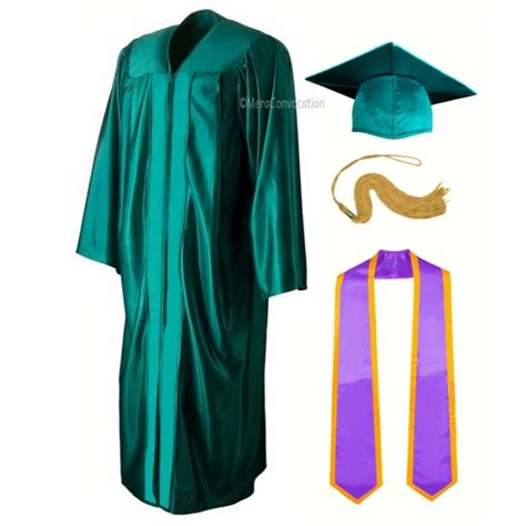 White Shiny Primary Graduation Gown And Cap Mera Convocation