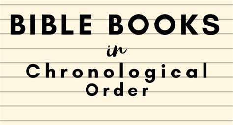 Books Of The Bible In Chronological Order Free Printable Pdf