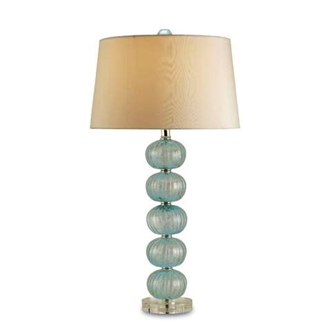 Blue Stacked Glass Orbs Table Lamp