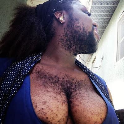 Nigeria S Hairiest Lady Queen Okafor Once Again Exposes Her Major