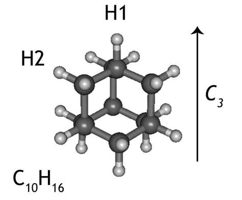 Structure Of The Adamantane Molecule C 10 H 16 The Arrow Shows The C 3