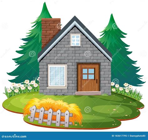 Isolated Traditional Stone House Stock Vector Illustration Of Drawing