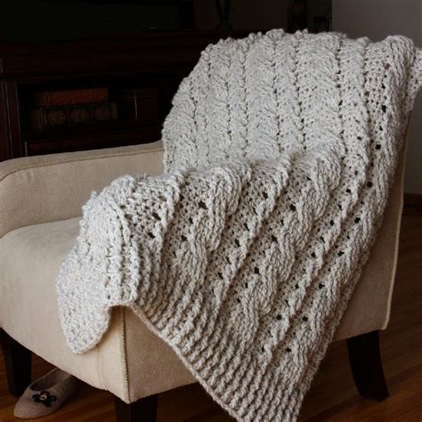 Chunky Cables Decorative Throw Knitting Patterns Loveknitting