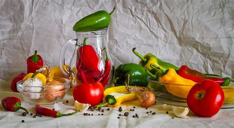 Food Still Life Pepper Vegetable Tomato Hd Wallpaper Peakpx