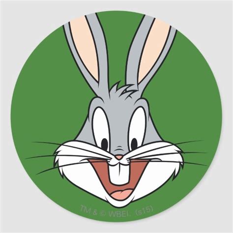 Bugs Bunny Smiling Face Classic Round Sticker In 2021