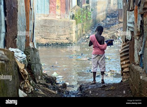 A Child In Kroo Bay Slum In Sierra Leones Capital Freetown Stock Photo