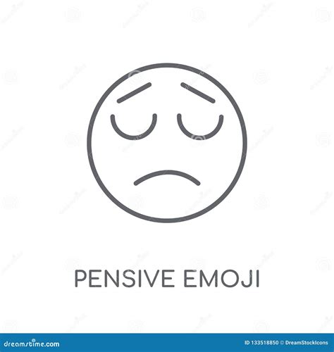 Pensive Emoji Linear Icon Modern Outline Pensive Emoji Logo Con Stock