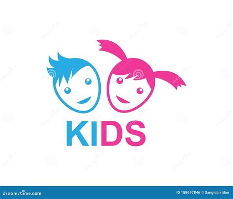 Kids Icon Logo Vector Illustration Stock Vector Illustration Of