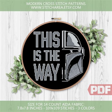 Mandalorian Cross Stitch Pattern Star Wars This Is The Way Etsy