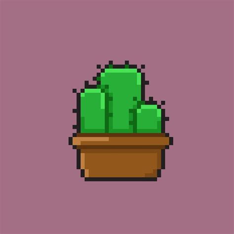 Premium Vector Three Cactus In The Pot With Pixel Art Style