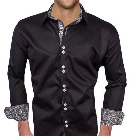 Black With Grey Dress Shirts